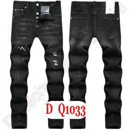 Mens Jeans D2 Luxury Italy Designer Denim Jeans Men Embroidery Pants DQ2&1035 Fashion Wear-Holes splash-ink stamp Trousers Motorcycle riding Clothing US28-42/EU44-58