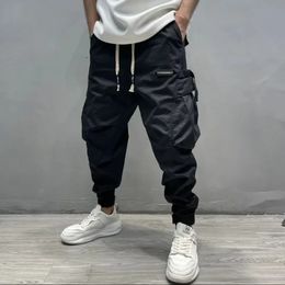 Korean Streetwear Fashion Hip Hop Cargo Pants Men Clothing Jogging Trousers Big Pocket Casual Sweatpants Loose Wide Leg Slacks 240124