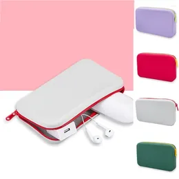 Cosmetic Bags Large Capacity Silicone Storage Bag Cute Solid Colour Contrasting Colours Square Small Item Outdoor