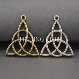 200pcs 2 Colours Knot Triquetra Charms Pendant Metal Bracelet Necklace Jewellery Findings A107 A313230d