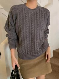 Women's Knits Alien Kitty 2024 Gentle Minimalist Sweaters Women Chic Loose Winter Knitted Pullovers All Match Solid Warm Daily Spring