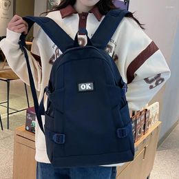 School Bags Fashionable Girl Large Capacity Student Backpack Korean Solid Colour High Quality Schoolbag Simple Versatile Style Travelling Bag