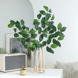 Decorative Flowers Green Leaf Branches Simulate Plants Flower Arrangement Home Window Display Fake Simulation Tree Accessories