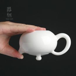 Yangzhi Jade White Porcelain Xishi Pot Ceramic Kungfu Tea Set Single Teapot Dehua292o