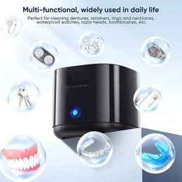 1pc Ultrasonic Cleaner For Dentures, Professional Ultrasonic Cleaner Machine For All Dental, Retainer, Aligner, Braces, Mouth Guards, Toothbrush Head, Shaver Head