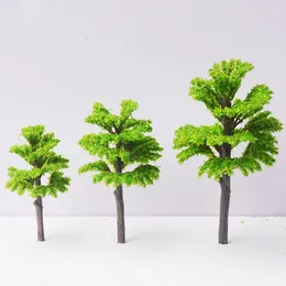 Decorative Flowers 10Pcs Miniature Model Landscape Simulation Pine Tree Sand Table Scene Plastic Trees Artificia Handmade Materials