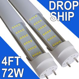 LED T8 Light Tube 4FT, Dual-End Powered Ballast Bypass, 7200Lumens 72W (150W Fluorescent Equivalent), Milky Cover AC85-265V Lighting Tubes Fixtures usastock