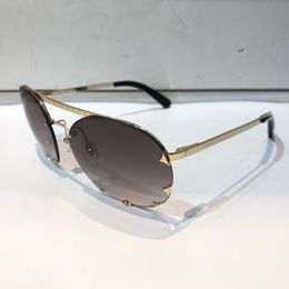 Luxury- 0960 Sunglasses Men Women Fashion Oval design UV Protection Lens Coating Mirror Lens Frameless Colour Plated Frame Come Wit341t