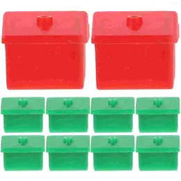 Charm Bracelets 2 Sets Chess Pieces Red Table Runner Green Small House El Board Game Pawns Mini Plastic Rich Man Chessmen