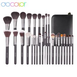 Docolor Makeup brushes set 29pcs Professional Natural hair Foundation Powder Contour Eyeshadow make up brushes with PU Leather 240124