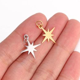 Charms 5Pcs/Lot Stainless Steel Galaxy Star Handmade Women's Fashion Pendants For DIY Necklace Bracelet Jewelry Making Accessory