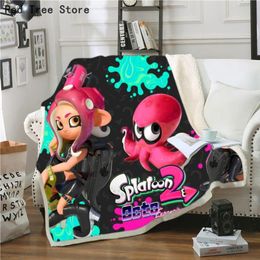 Splatoon Cartoon Game 3D Print Blanket Funny Character Soft Sofa Bed Cover Home Textile Dreamlike Style Gift For Kids Boy Girl251f