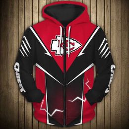 Extra Large Men's and Women's Digital Printed Hoodie Trend Football Candy Color Lightning Zipper Cardigan Jacket