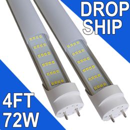 Tubi LED T8 da 72 W 4 file 4 piedi (pari a 45,8 pollici), sostituzione lampadine fluorescenti con driver RM NO-RF, copertura lattea, bianco 6500 K, lampada da negozio usastock