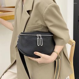 Waist Bags Genuine Leather Top Layer Cowhide Saddle Women's Bag 2024 Fashion Selling Casual Chest Shoulder Crossbody
