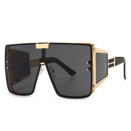 2021 new one-piece flat top retro oversized frame sunglasses female INS wide-leg sunglasses male 2A53322l