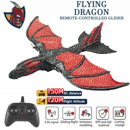 Z60 RC Plane 24G Simulated Flying Dragon Aircraft Remote Control Model Glider Airplane EPP Foam Toys For Children Gifts 240118