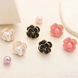 Brand Designer Jewelry Women Flower Letter Stud Earrings Accessories Loves Gift