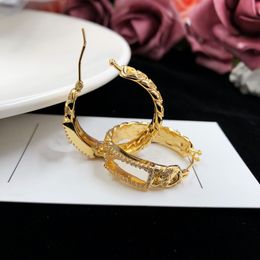 Designer de luxo círculo carta diamante brincos estilo clássico high end alta qualidade jóias festa casamento presente noiva