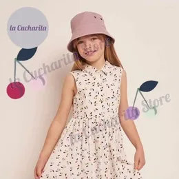 Girl Dresses Presale Girls Dress BP One Piece Spring Summer Cherry Print 2024 Kids Baby Clothes Luxury Brand Sleeveless For