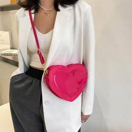 Shoulder Bags Summer Women's Transparent Jelly Bag Candy Colour Ladies Crossbody Fashion Chain Heart-shaped Female Messenger299y