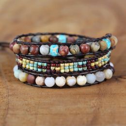 Bracelets 2020 Unique high quality glass beads Weaving Wrap Bracelets Wholesale Handmade Beads Bohemia bracelet Boho lovers Jewellery gift