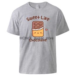 Men's T-Shirts Sweet Like Chocolate Printing Tshirts Man Casual Vintage Cool Tee Shirts Cotton Breathable Streetwear Novelty Creative T ShirtH24129