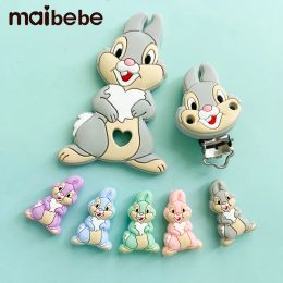 Necklace 5/10/50pcs New Rabbit Silicone Beads Teether Foodgrade Chewing Teeth Bead Diy Nipple Chain Jewellery Accessories