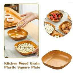 Plates Creative Imitation Wood Plastic Snack Plate: Versatile Dish For Vinegar Sushi And Dried Fruit Kitchen Accessories