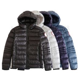 Tasarımcı Giyim En Kalite Kanada Crofton Hoody Coat Mens Kaz Parka Beyaz Ördek Ceketler Kış Giyim Kadınları Ladys Rozet S-XXL