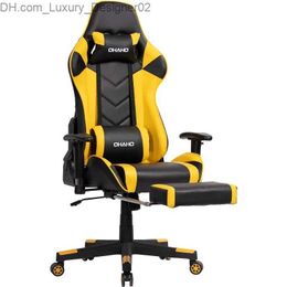Other Furniture OHAHO Gaming Chair Racing Style Office Chair Adjustable Massage Lumbar Cushion Swivel Rocker Recliner High Back Ergonomic Q240129