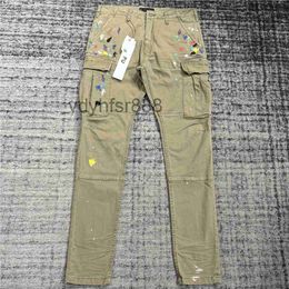 Skinny Jeans Ripped Biker Slim Straight Pants Man Designer Purple Grey Cotton Mens Trend Brand Vintage Pant Tears 30 38 27H8