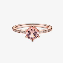 18K Rose gold Authentic Sterling Silver CZ Diamond RING with Original Box for Wedding Rings Set Engagement Jewelry