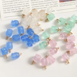 Bangle New Style 50pcs/lot Colour Resin Tulip Flowers Shape Alloy Cap Florals Beads Diy Jewellery Earring/garment Pendant Accessory