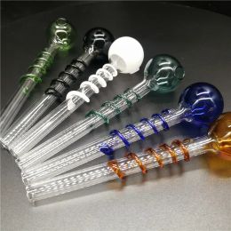 Professional factory Glass Oil Burner Water Pipe Mini Colourful Hand Pipes Pyrex Burnerwire wrapped Handle Hay oil bowl pipe holland ZZ