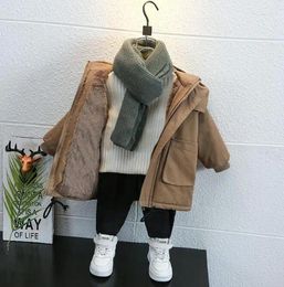 Down Coat Boys' Fried Street Cotton Clothes 2024 Fashionable Baby Winter Season Children's Thickened Pai Overc