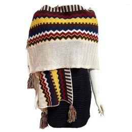 Scarves Thick Blanket Ethnic Style Cape Knitting Shawl Bandana Neck Wrap Bohemia Scarf Tassel Stoles Women