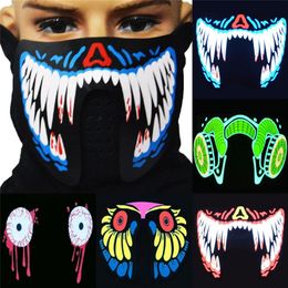 1PCS Fashion Cool LED Luminous Flashing Half Face Mask Party Event Masks Light Up Dance Cosplay Waterproof K58183209