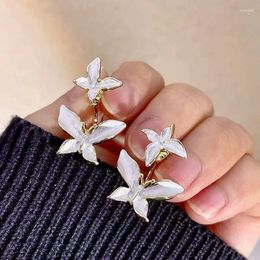 Dangle Earrings 2024 Korean Contracted Sweet Butterfly Drop Elegant Fashion Trendy Women Jewellery Girl's Accessories