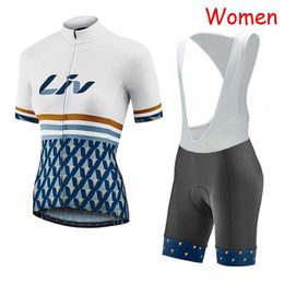 2021 Summer LIV team Cycling jersey bib shorts sets Short Sleeves Bike Uniform Breathable Womens quick dry Mountain Bicycle Clothi313C