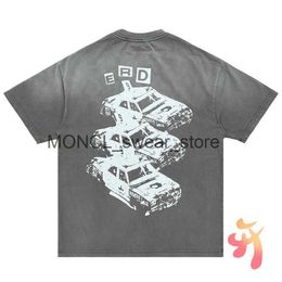 Men's T-Shirts New Street Enfants Riches Deprimes Tshirts Vintage Washed Car Card Letter Print ERD Short Sleeve Tops Loose Men Women ClothesH24129