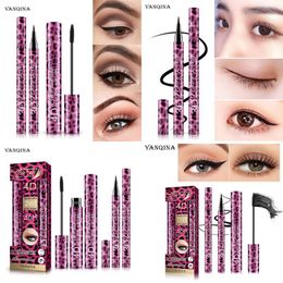 Mascara Yanqina Beauty Red Leopard Print Eyeliner 2-Piece Makeup Set Waterproof And Stain- Drop Delivery Otlbo