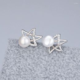 Dangle Earrings Fine Jewellery 925 Sterling Silver Star Luxury Pearl Earring For Women Anniversary Gifts