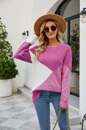 Designer women's clothing Autumn/Winter Personalized Round Neck Colored Women's Knitwear Loose Large Pullover Sweater cardigans for Women warm cardiganXRJB
