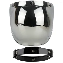 Motorcycle Helmets Retro Helmet Flight Lens With Frame Stand Parts Visors Anti-UV Bubble Mirror Three Button Half