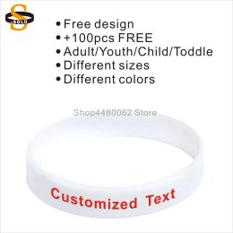 Bracelets Buy 700 Get 800pcs 12mm Wholesale Silicone Bracelets Solid Colour Writiing Design Glow In The Dark Wristband For Toddle