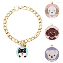 Dog Apparel Personalised Pendant Necklace With Little Bell Metal Chain Collar Pet Jewellery Accessories For Small Medium Cat