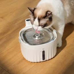 Supplies 2L Battery Operated Cat Water Fountain Wireless Motion Sensor Dog Dispenser Philtre Automatic Drinker Stainless Steel Pet Feeder