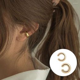 Backs Earrings Fashion Unique Fake Piercing Metal Ear Clips Neutral Style For Women And Men Asymmetry Round Earring Jewellery Gifts