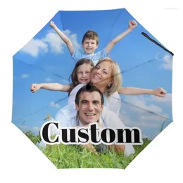 Umbrellas Custom Personalised Umbrella With Pictures Automatic Foldable Design You For Rain/Sunny